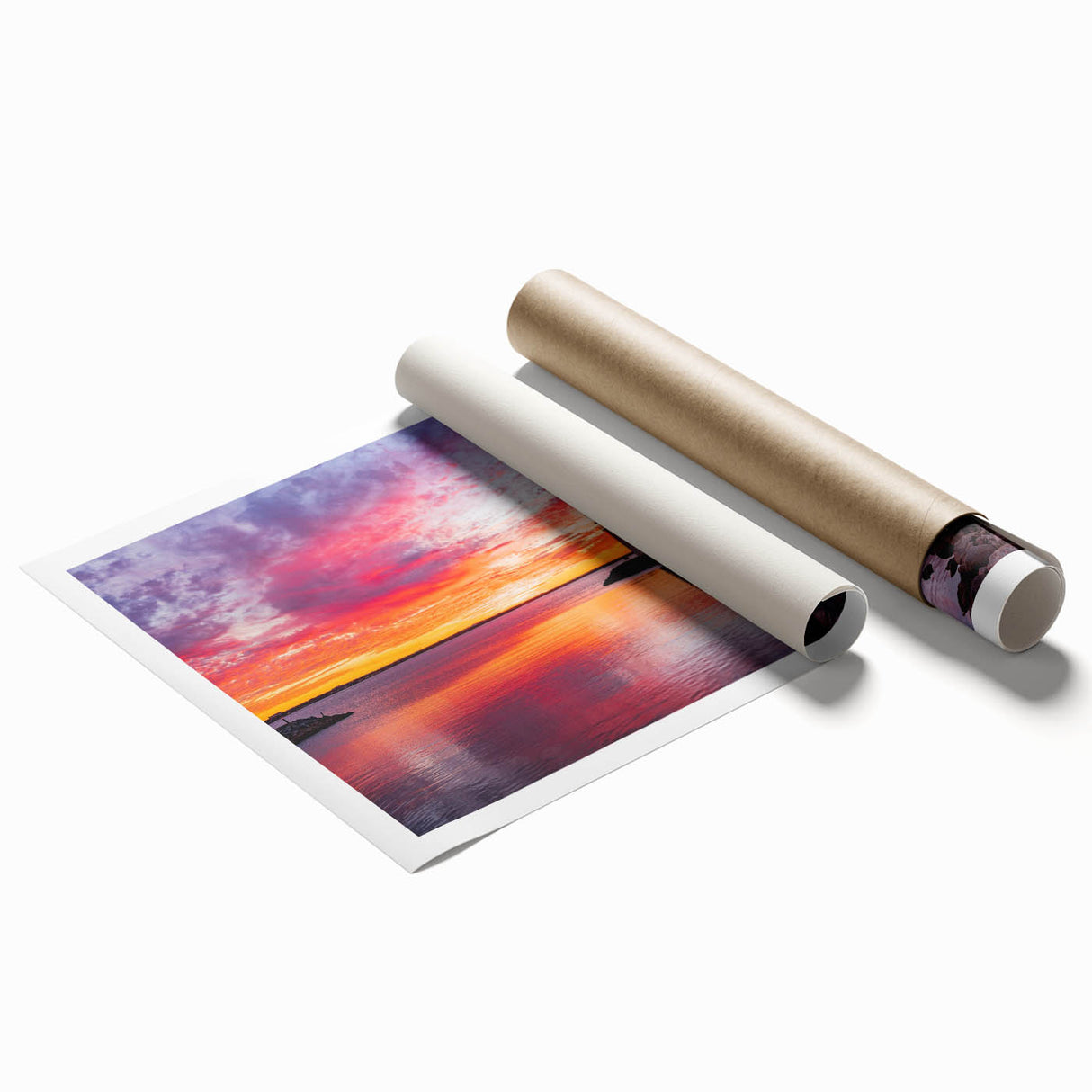 Extra large rolled print of Oklahoma scenery with vibrant floral elements in pastel shades.