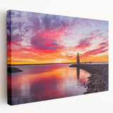 Large stretched canvas depicting a serene Oklahoma landscape in natural green and blue tones, suitable for kitchen wall art.