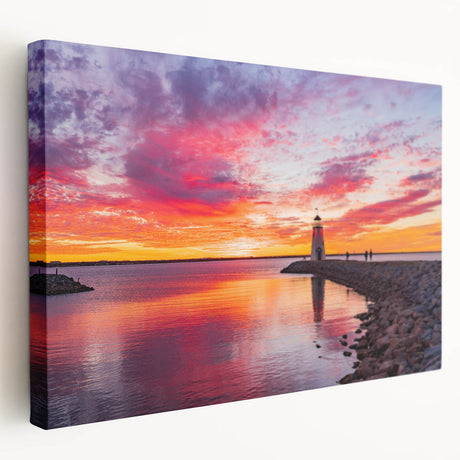 Large stretched canvas depicting a serene Oklahoma landscape in natural green and blue tones, suitable for kitchen wall art.