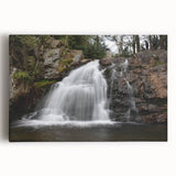 Black and white stretched canvas featuring the Philadelphia skyline, ideal for kitchen wall art.