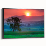 Black and white wall art featuring a vintage-style Vermont landscape on a framed canvas, suitable for bedroom decor.