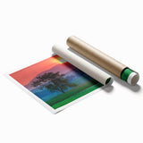 Extra large rolled print of Vermont scenery with muted green and brown tones, ideal for classy bathroom wall art.