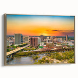 Framed canvas landscape art painting of Virginia scenery.