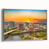 Vintage poster art depicting a colorful Virginia scenery on a large framed canvas, suitable for living room decor.