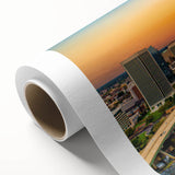 Art deco style poster of Virginia scenery on rolled canvas, featuring soft pastel colors, ideal for nursery wall art.