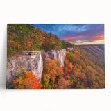 Black and white photograph of West Virginia scenery on stretched canvas, ideal for kitchen wall art or bedroom ambiance.