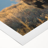 Art deco poster of Yellowstone scenery in muted earth tones on rolled canvas, suitable for dining room decor.