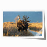 Yellowstone National Park scenery on a rolled print, featuring a large floral foreground in muted earth tones.