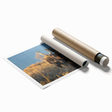Extra large rolled print of Yellowstone scenery with vibrant green and blue tones, ideal for classy bathroom wall art.