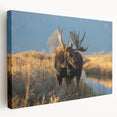 Yellowstone National Park landscape on large stretched canvas, featuring vivid green and blue tones.