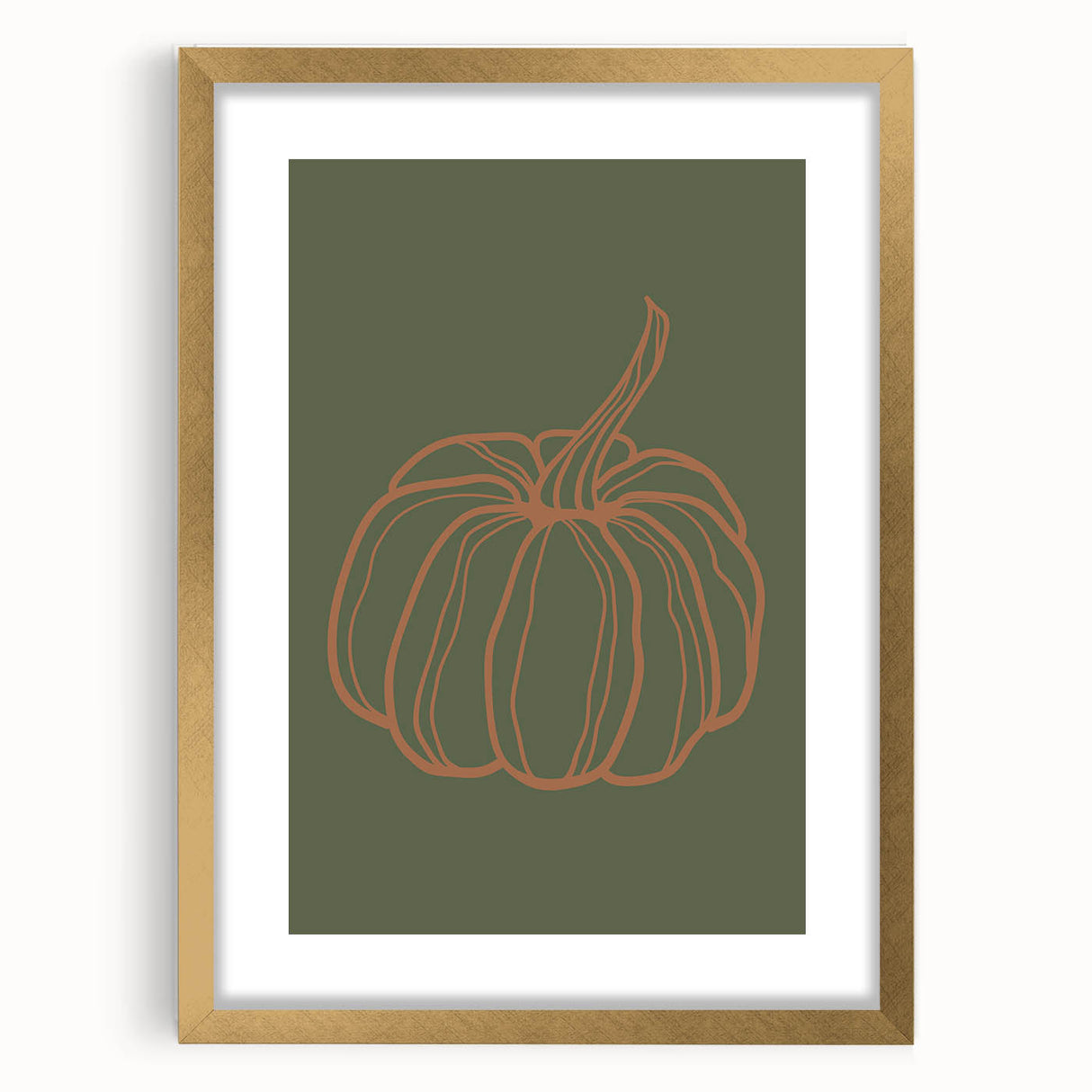 Extra large abstract art print depicting textured fall foliage in gold frame, ideal for living room decor.