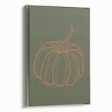 Framed canvas featuring a vintage landscape art painting of autumn trees in vibrant red and orange tones.