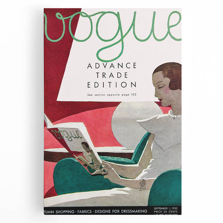 1932 Vintage Vogue Cover Art - Classic Fashion Wall Decor Print