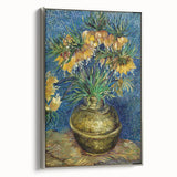 Vintage poster art of Van Gogh's painting on a large framed canvas, featuring vibrant colors, ideal for living room decor.