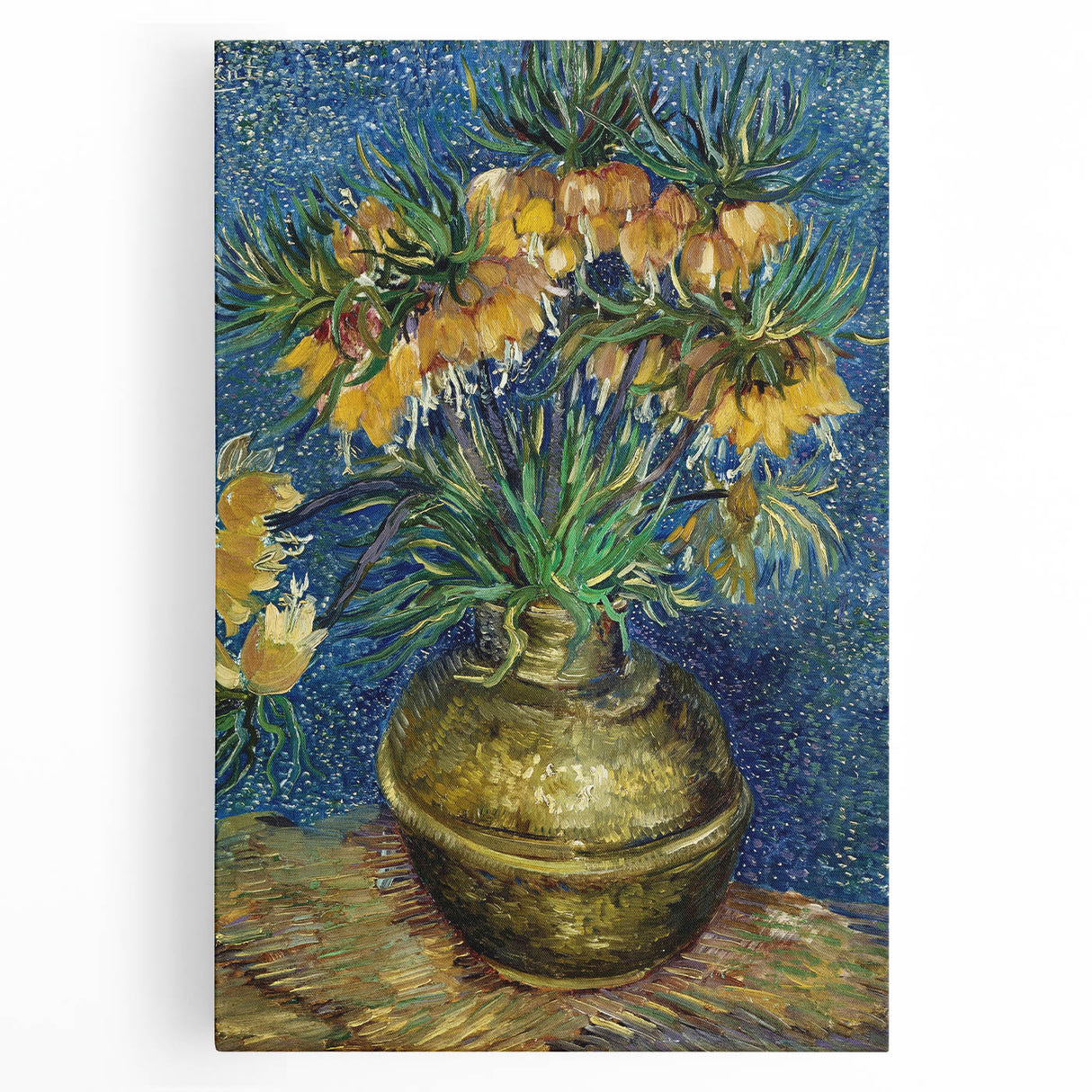Black and white large art print of Van Gogh's 'Starry Night' on stretched canvas, ideal for kitchen wall art.