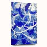 Blue Abstract Living Room Wall Art - Modern Large Canvas Print