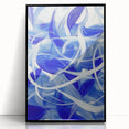 Blue Abstract Living Room Wall Art - Modern Large Canvas Print