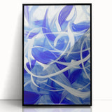 Blue Abstract Living Room Wall Art - Modern Large Canvas Print