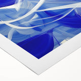 Blue Abstract Living Room Wall Art - Modern Large Canvas Print