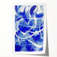 Blue Abstract Living Room Wall Art - Modern Large Canvas Print