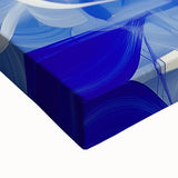 Blue Abstract Living Room Wall Art - Modern Large Canvas Print