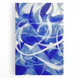 Blue Abstract Living Room Wall Art - Modern Large Canvas Print