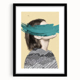 Abstract figurative art frame with a sleek black mat, showcasing a modern design that enhances any contemporary decor, ideal for living spaces or galleries.