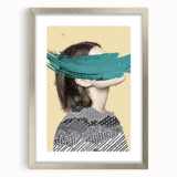 Abstract figurative frame with a silver mat, showcasing a modern design that enhances any artistic décor. Ideal for contemporary art displays, emphasizing elegance and sophistication.