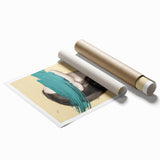 Abstract figurative rolled print showcasing vibrant colors and fluid shapes, ideal for enhancing modern decor, securely packaged in a protective tube.