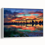 Abstract landscape wall art in a white frame, showcasing vibrant colors and unique textures, ideal for modern home decor. The side view highlights its elegant design, perfect for adding a touch of sophistication to any room.