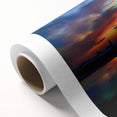 Abstract landscape wall art on rolled canvas, showcasing vibrant colors and fluid shapes, ideal for modern home decor, presented in a protective cardboard tube.