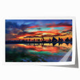 Abstract landscape wall art print showcasing vibrant colors and dynamic shapes, perfect for modern home decor. The rolled print is designed for easy framing and display.