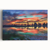 Abstract landscape wall art on stretched canvas, showcasing vibrant colors and dynamic shapes, ideal for modern home decor. Perfect for adding a touch of creativity to living spaces.