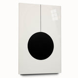 Abstract minimalist wall art displayed in a side view, showcasing vibrant colors and geometric shapes on acrylic glass, perfect for modern decor.