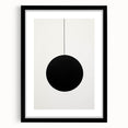 Abstract minimalist wall art design in a sleek black frame with a mat, showcasing geometric patterns and soft color gradients, perfect for modern decor.