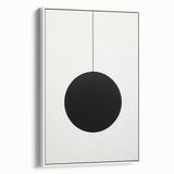 Abstract minimalist wall art in a white frame, showcasing soft geometric shapes and muted colors, ideal for modern home decor. Side view highlights the frame's sleek design.
