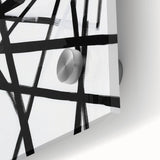 Geometric Abstract Wall Decor – Black & White Line Collision