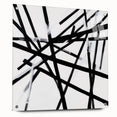 Geometric Abstract Wall Decor – Black & White Line Collision