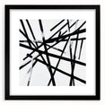 Geometric Abstract Wall Decor – Black & White Line Collision