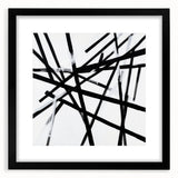 Geometric Abstract Wall Decor – Black & White Line Collision