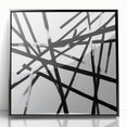 Geometric Abstract Wall Decor – Black & White Line Collision