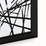 Geometric Abstract Wall Decor – Black & White Line Collision