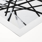 Geometric Abstract Wall Decor – Black & White Line Collision