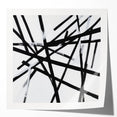 Geometric Abstract Wall Decor – Black & White Line Collision