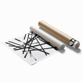 Geometric Abstract Wall Decor – Black & White Line Collision