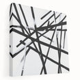 Geometric Abstract Wall Decor – Black & White Line Collision