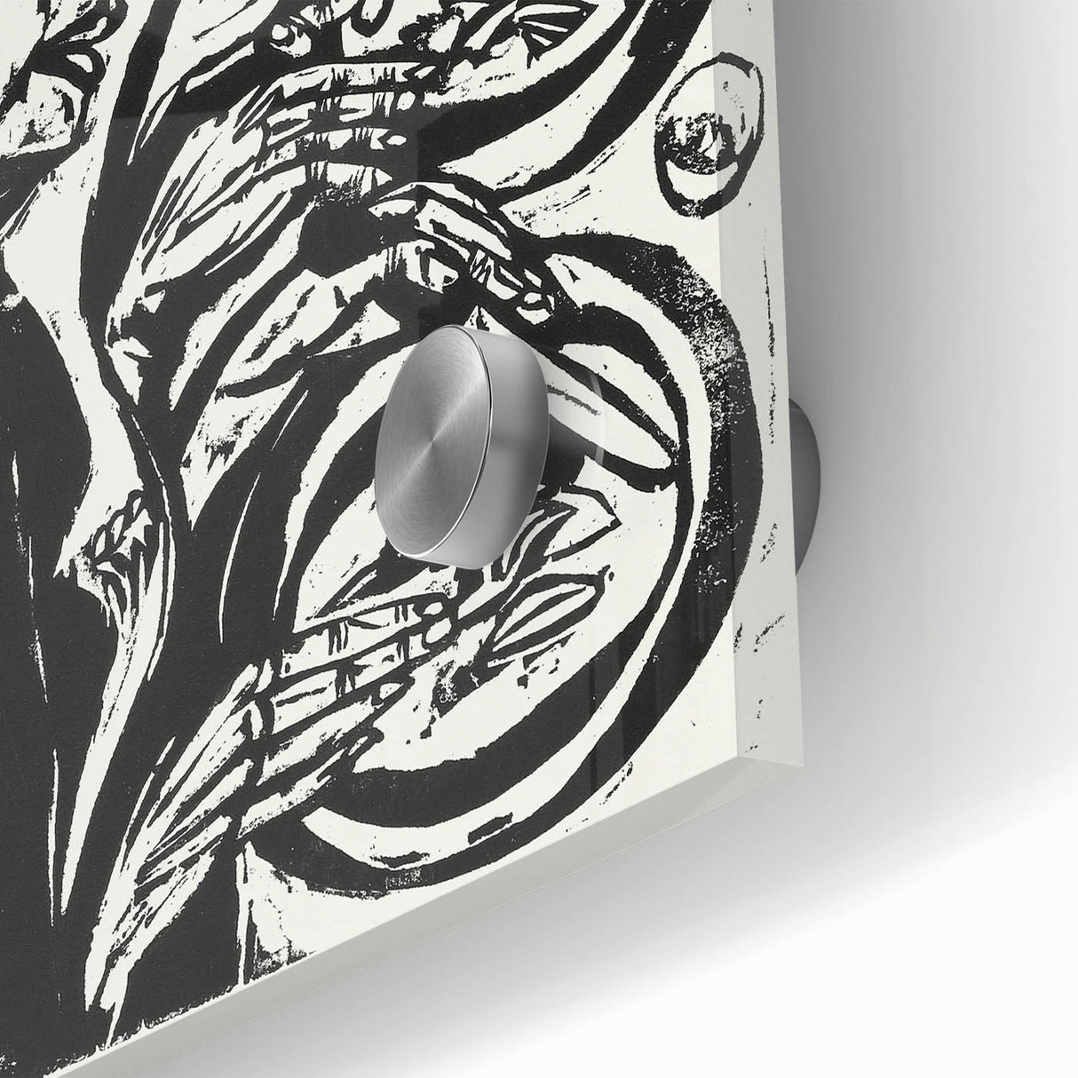 Expressionist Monochrome Dinner Scene Wall Art - Bold Black & White Design