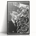 Expressionist Monochrome Dinner Scene Wall Art - Bold Black & White Design