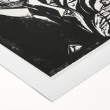 Expressionist Monochrome Dinner Scene Wall Art - Bold Black & White Design