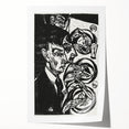Expressionist Monochrome Dinner Scene Wall Art - Bold Black & White Design
